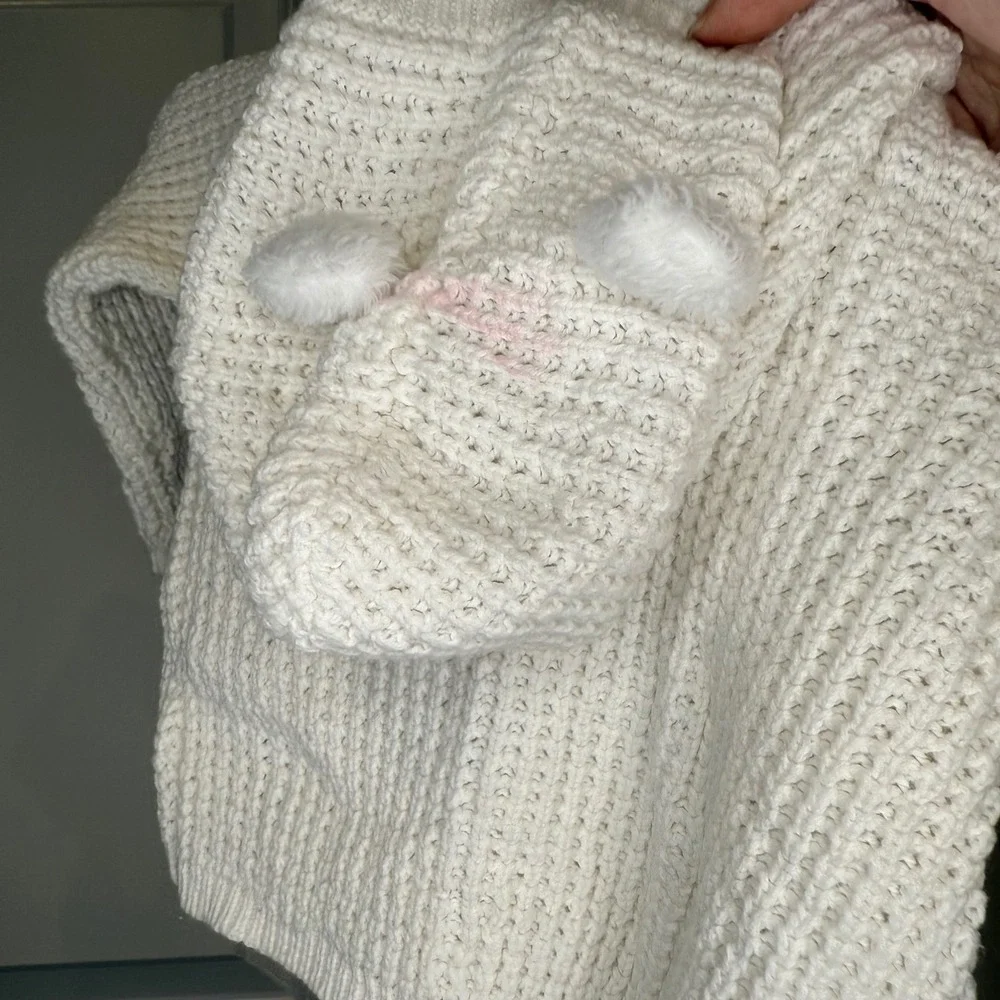 Carter's Baby Waffle Knit Hooded Cardigan Sweater with Bunny Ears‎ Size 3 Months